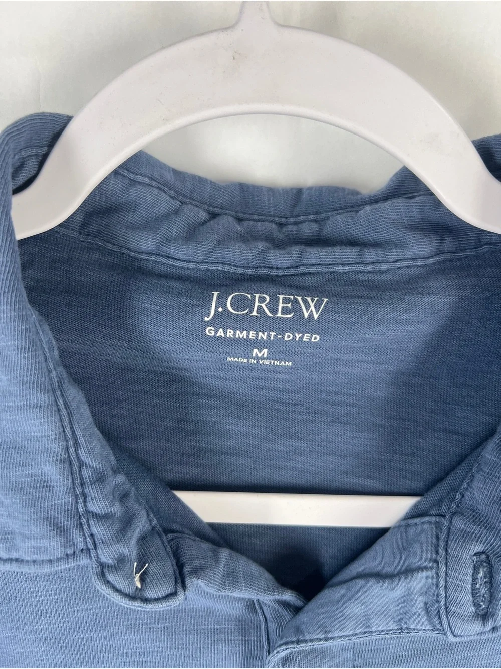 J.Crew Garment-Dyed Slub Cotton Pocket Polo Shirt Blue Size M
